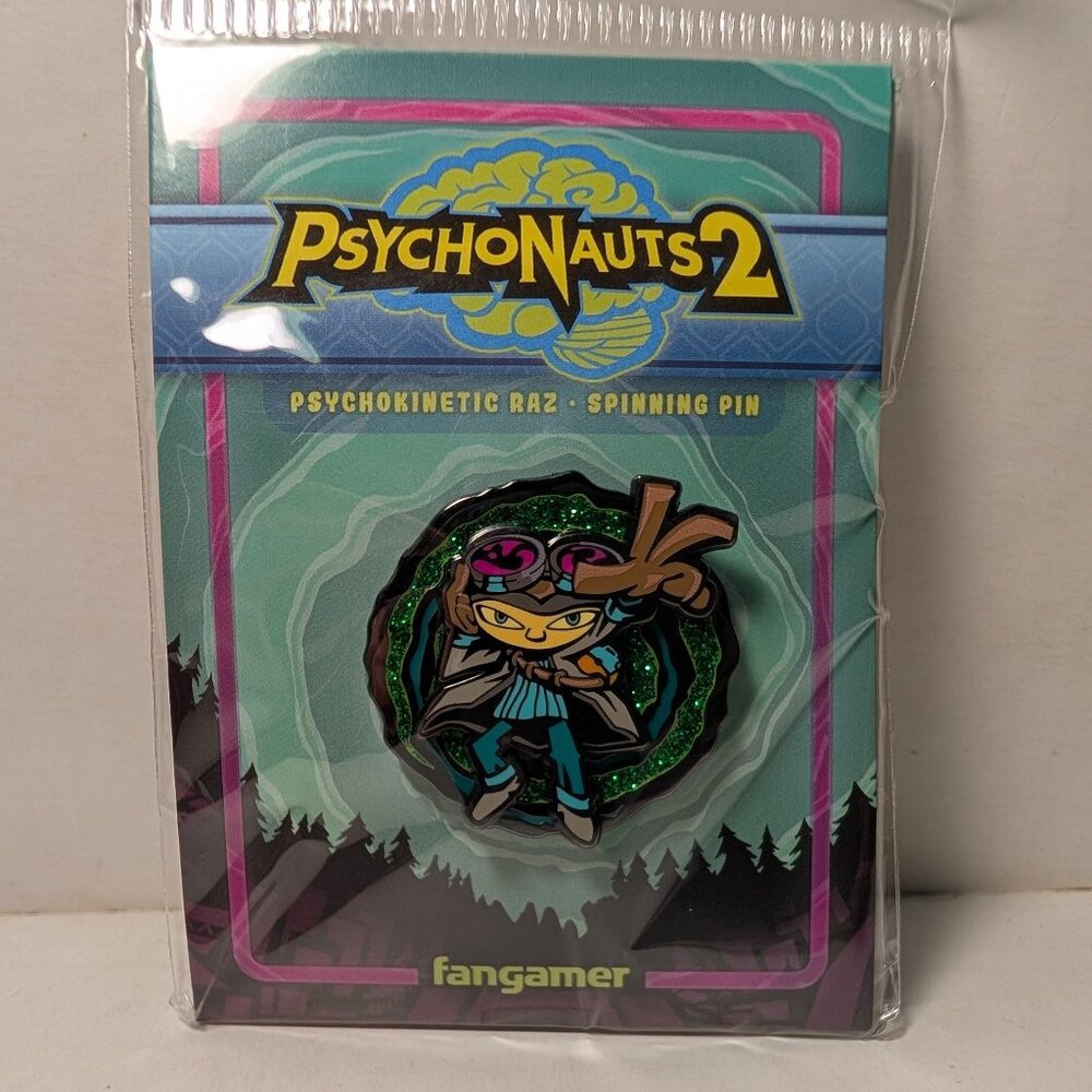 Psychonauts Psychokinetic Raz Enamel Pin Official Collectible Spinning Badge - Picture 1 of 2